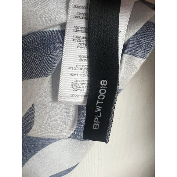 Buffalo David Bitton Top Medium Blue White Stripe Tie Front Button Shirt - Picture 6 of 6